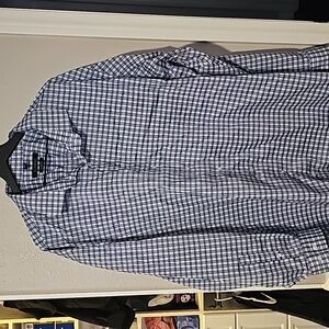 DXL Synrgy 3XLT Blue & White Checkered Dress Shirt – Big & Tall